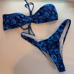 Floral Blue Bikini Set